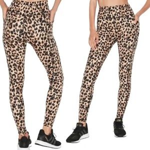 Victoria's Secret Womens High Rise Compression Athletic Leggings Cheetah